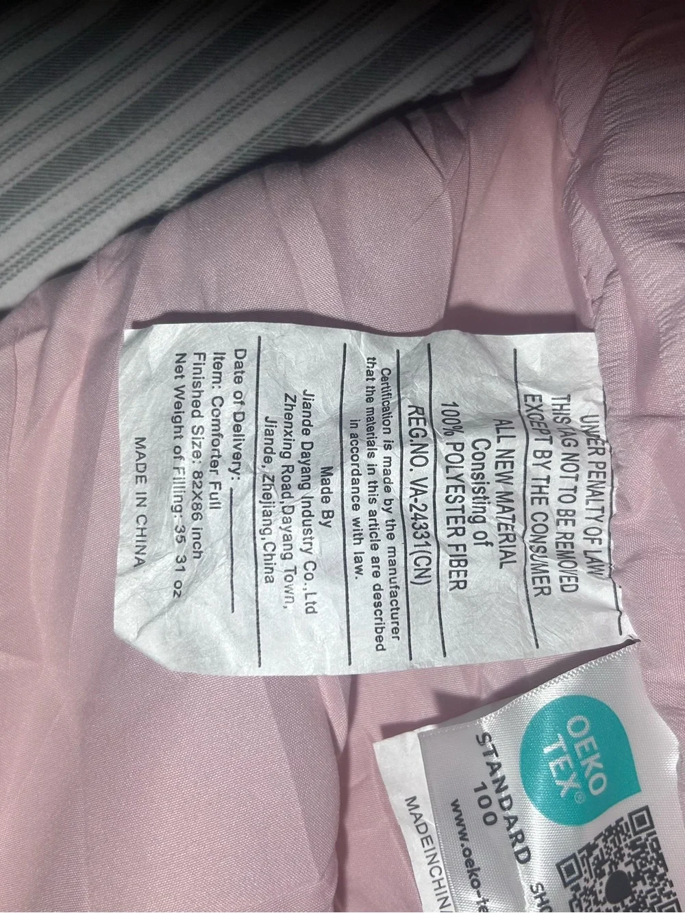 full sized Light Pink/peach Comforter